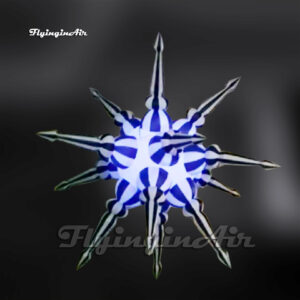 Customized Hanging LED Inflatable Star Balloon 2m/3m Diameter Air Blow Up Satellite For Ceiling Decoration