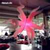 Personalized Lighting White Inflatable Curved Thorn Star Balloon With RGB Light For Party Event