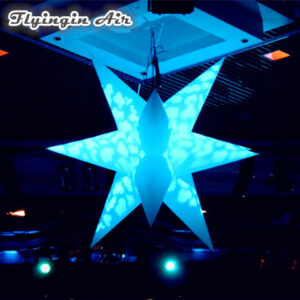 2m/3m Hanging LED White Inflatable Star Balloon For Ceiling Decoration