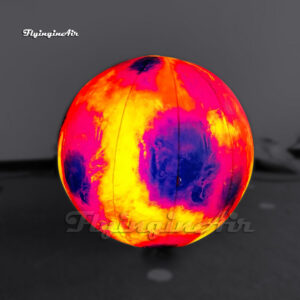 Customized Solar System Planet Balloon Lighting Inflatable Mars Ball For Space Theme Party Show