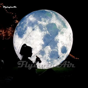 Customized Luminous Inflatable Moon Ball Hanging/Ground Planet Balloon For Party Night Decoration
