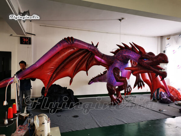 lighting inflatable flying fire dragon balloon