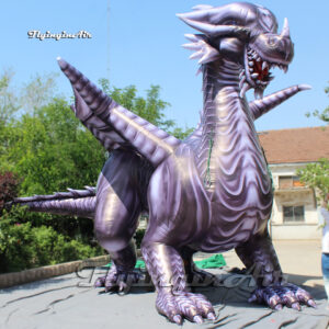 Giant Inflatable Flying Dragon Model 5m Mythical Monster Blow Up Evil Dragon Balloon With Wings For Halloween Carnival Party Decoration