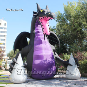 Personalized Evil Inflatable Fire Dragon 6m Cartoon Animal Model Air Blow Up Flying Dragon Balloon For Concert Stage And Halloween Decoration