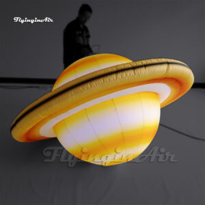 Personalized LED Solar System Planet Lighting Inflatable Saturn Balloon For Space Theme Party Decoration