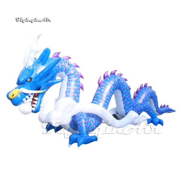 Personalized Blue Inflatable Chinese Dragon Model10m Air Blow Up Loong Balloon For Outdoor Event