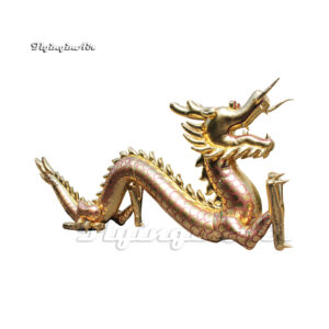 8m Inflatable Golden Loong Model Air Blow Up Chinese Dragon Balloon For Event