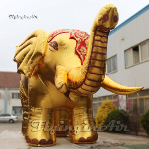 Outdoor Large Golden Inflatable Elephant Model Parade Animal Balloon Blow Up Elephant For Event