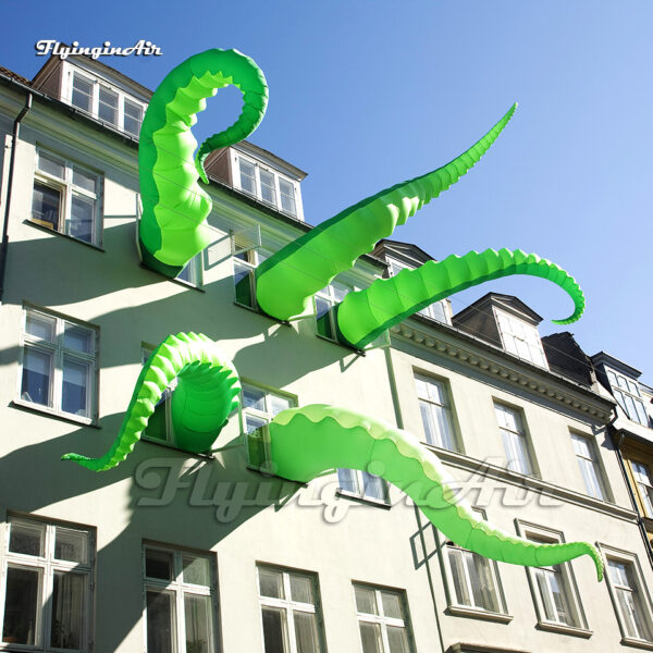 Customized Simulation Green Inflatable Octopus Arms Air Blow Up Octopus Tentacles For Wall Decoration