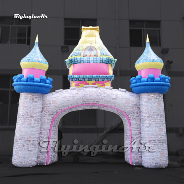 Customized Inflatable Castle Door 6m Simulated Air Blow Up City Gate For Outdoor Event