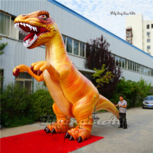 Simulated Inflatable T.Rex Model Cartoon Animal Dinosaur Balloon 5m Blow Up Standing Tyrannosaurus Rex For Park Decoration