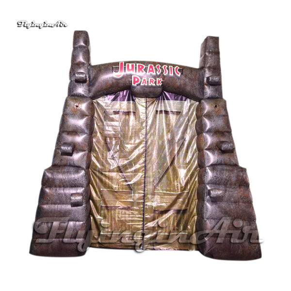 Simulated Inflatable Jurassic Park Door 4m Height Air Blow Up Dinosaur Park Arch For Outdoor Event