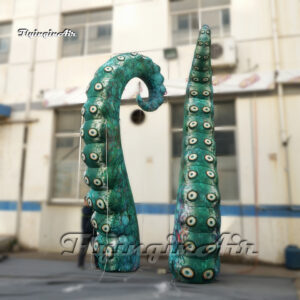 Simulated Inflatable Squid Tentacle Model Green Air Blow Up Octopus Arm Balloon With Suckers For Concert Stage Decoration