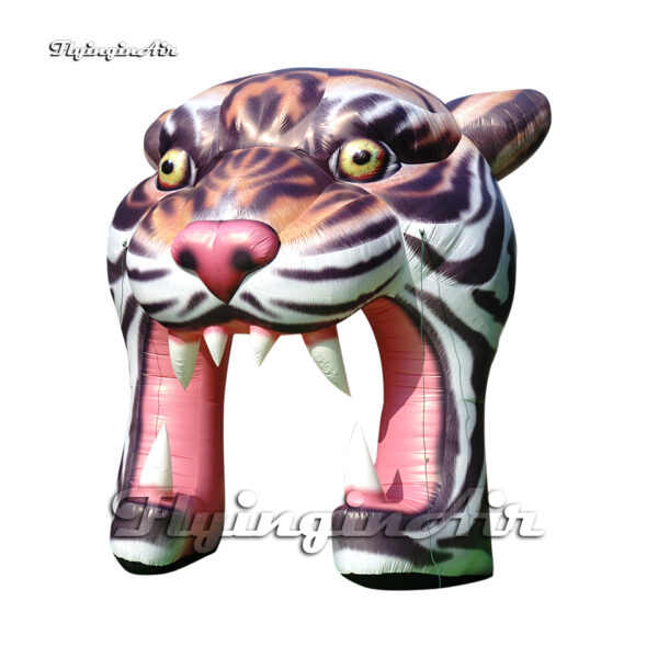 Outdoor Inflatable Tiger Head Arch 4m Cartoon Animal Mascot Archway Blow Up Tiger Arched Door For Entrance Decoration - Image 4