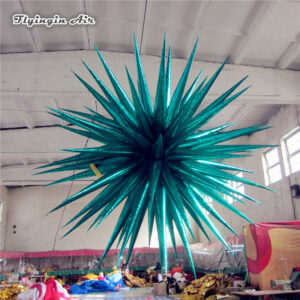 Customized Hanging Shiny Green Inflatable Star 2m/3m Personalized Air Blow Up Lantern Balloon For Event