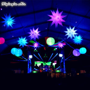 Stage Decorative Hanging RGB Led Inflatable Star Balloon For Club Party And Fashion Show