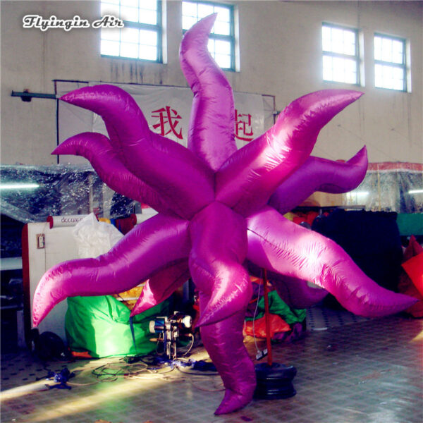 Personalized Hanging Purple Inflatable Lantern Balloon 2m/3m LED Air Blow Up Star For Venue Event