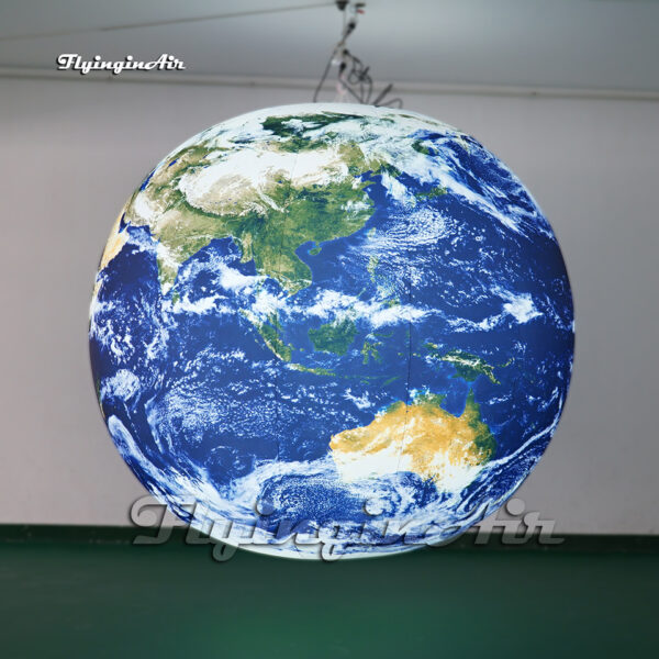 Customized Hanging/Ground Lighting Inflatable Earth Solar System Planet Balloon Blow Up Globe Ball For Party Event
