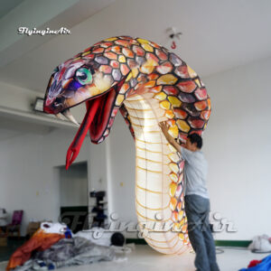 Personalized Lighting Inflatable Snake Balloon Simulated Serpent Model Air Blow Up Cobra For Concert Stage Decoration