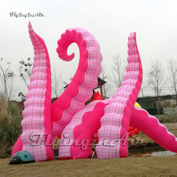 Personalized Pink Inflatable Octopus Arm Model Air Blow Up Octopus Leg Balloon For Building Roof Decoration