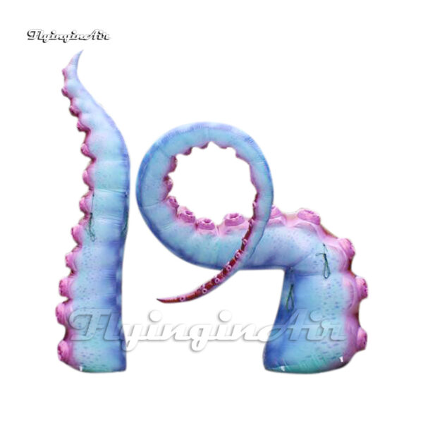 Large Blue Inflatable Octopus Arm Deep Sea Animal Simulated Blow Up Squid Tentacle With Suckers For Outdoor Decoration