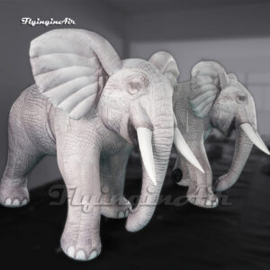 Simulated White Inflatable Elephant Animal Model Air Blow Up Elephant Balloon For Parade Event