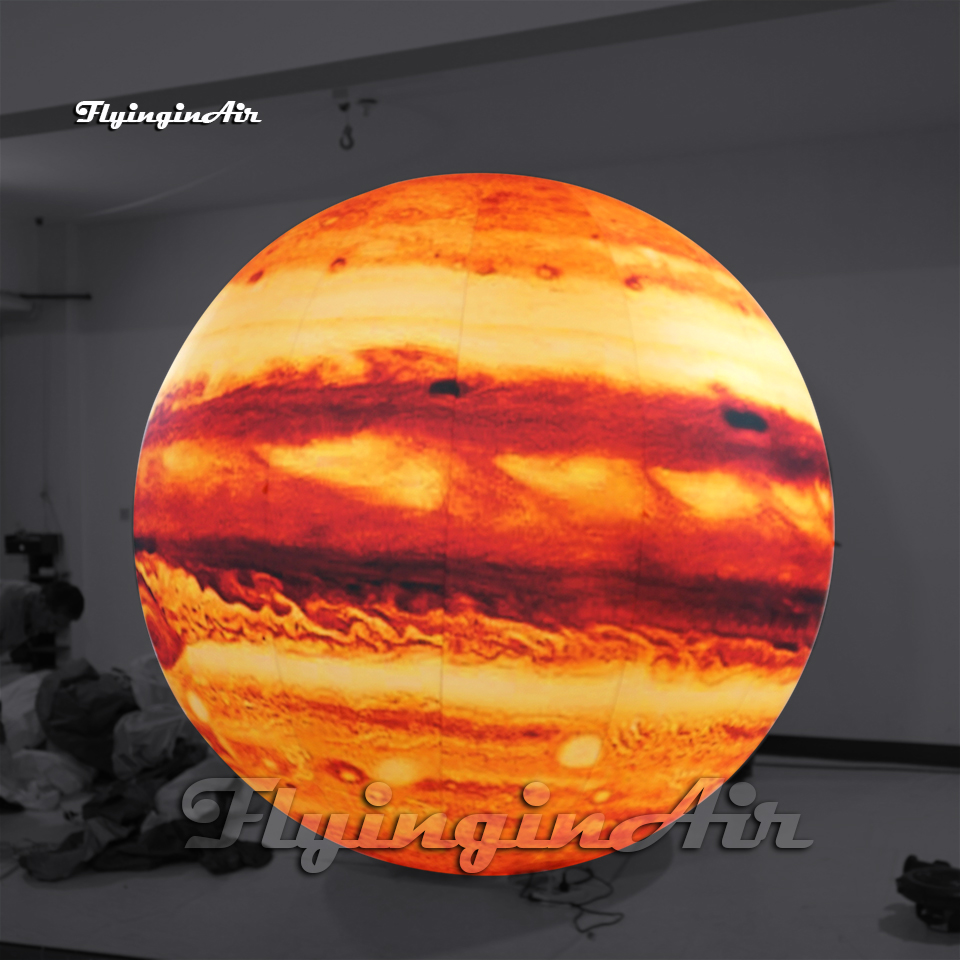 Lighting Inflatable Solar System Planet Balloon LED Air Blow Up Jupiter Ball For Concert Stage Decoration