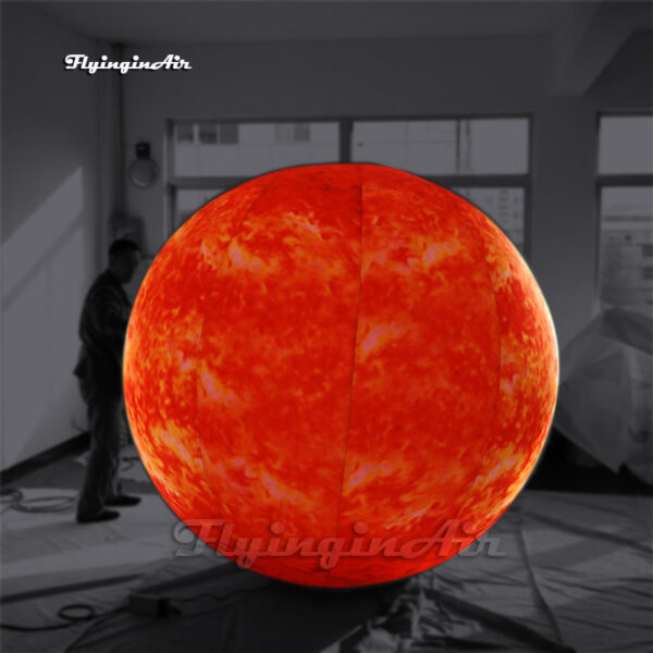 LED Red Inflatable Sun Ball Lighting Planet Lantern Air Blow Up Solar System Star Balloon For Fashion Show - Image 5