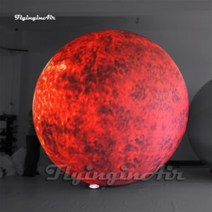 LED Red Inflatable Sun Ball Lighting Planet Lantern Air Blow Up Solar System Star Balloon For Fashion Show