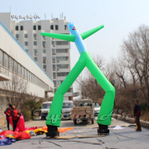 6m Outdoor Green Advertising Inflatable Sky Dancer With 2 Legs For Event