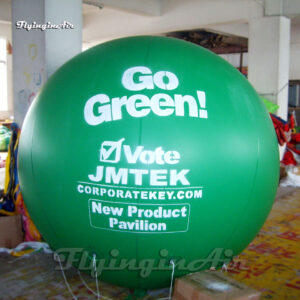 Anniversary Performance Inflatable Helium Balloon Dark Green PVC Advertising Flying Ball For Event