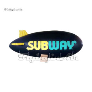 Outdoor Advertising Inflatable Balloon Helium Blimp Black Flying Airship For Anniversary Event
