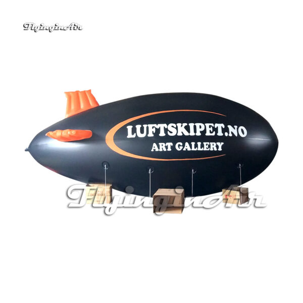 Customized Pvc Inflatable Helium Blimp Air Floating Balloon Black Airship For Advertising
