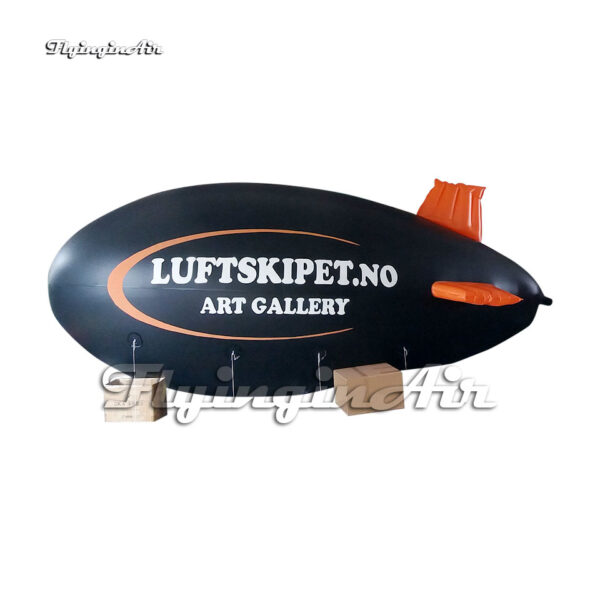 Customized PVC Inflatable Helium Blimp Air Floating Balloon Black Airship For Advertising Display