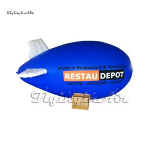 Outdoor Blue Inflatable Helium Blimp Advertising Air Floating Balloon Flying Airship For Business Show