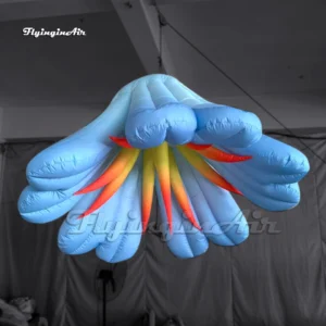 custom hanging blue giant lighting inflatable lily flower