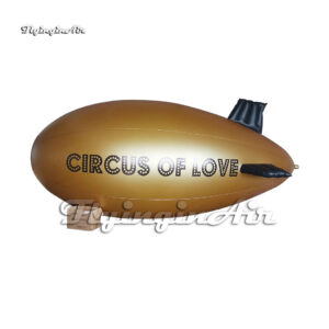 Personalized Outdoor Advertising Inflatable Helium Blimp Golden PVC Airship For Carnival Party Decoration