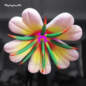 Party Flowers hanging Gradient giant inflatable lily flower with light