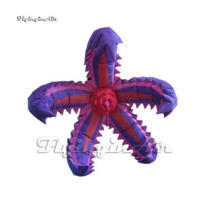 Personalized Hanging Blue LED Inflatable Strange Flower Balloon For Club Stage And Fashion Show