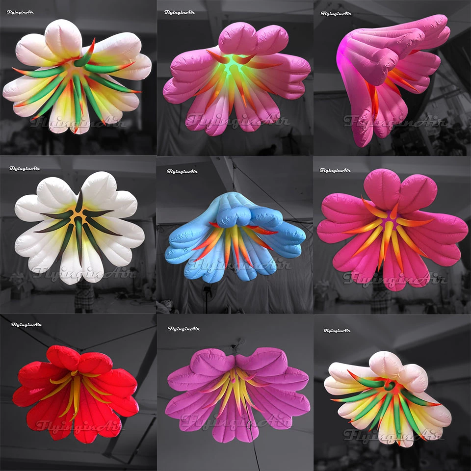 artificial flowers giant inflatable lily flower with led light for wedding party decoration