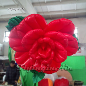 Artificial Wedding Flowers Red Inflatable Rose Hanging Flower Balloon For Party Decoration