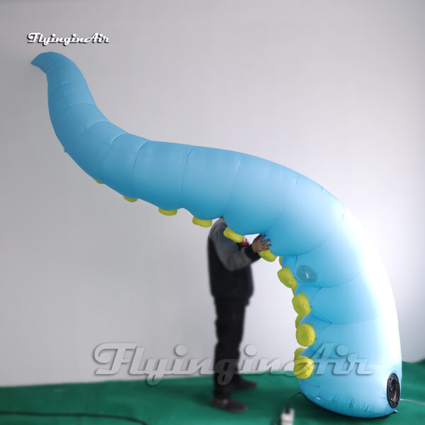 Cute Blue Inflatable Cartoon Squid Tentacle Sea Animal Model Blow Up Octopus Arm With Suckers For Theme Party Decoration - Image 2
