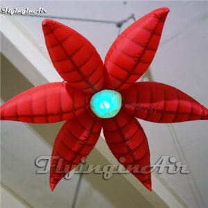 Customized Lighting Inflatable Flower White Hanging Artificial Flower Balloon For Theme Party Decoration