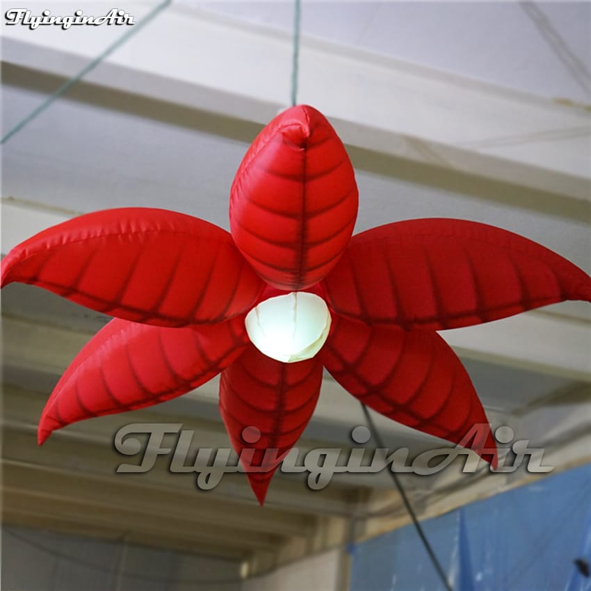Customized Lighting Inflatable Flower White Hanging Artificial Flower Balloon For Theme Party Decoration - Image 5