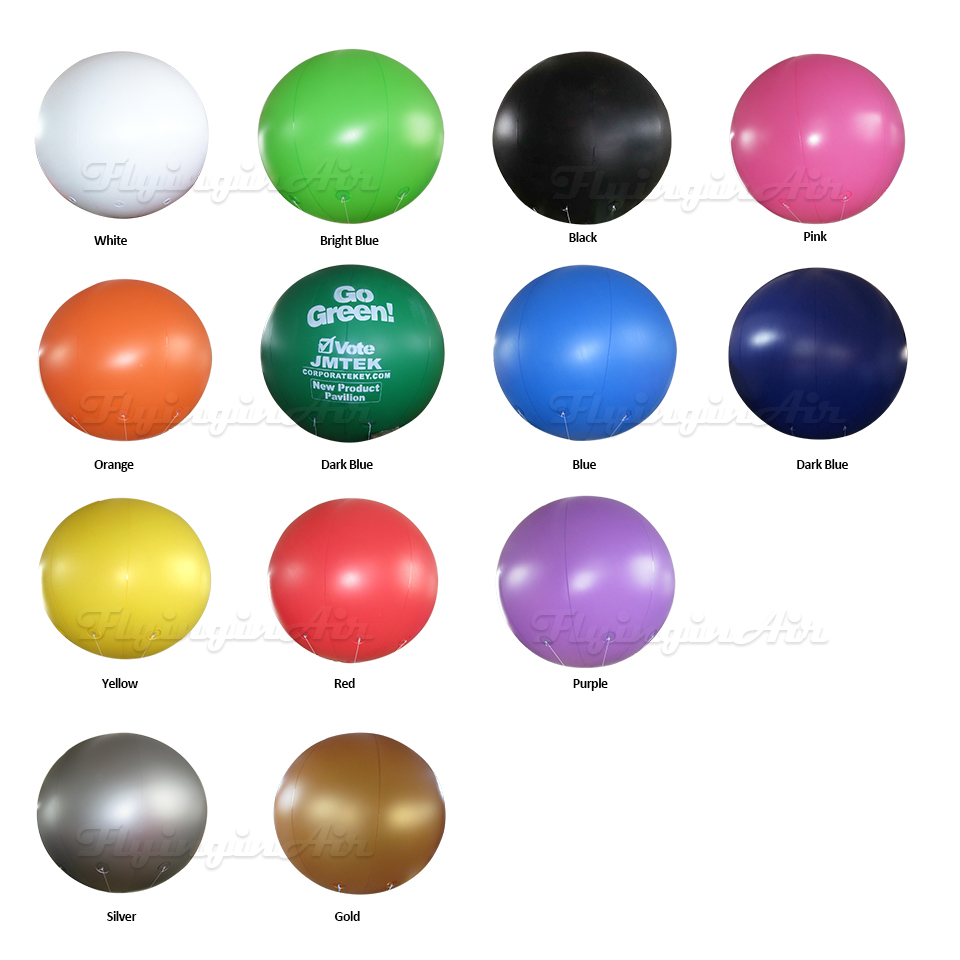 color card of inflatable helium balloons