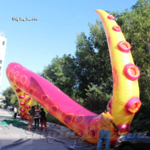 15m Length Large Simulated Inflatable Squid Tentacle Model Blow Up Squid Arm Balloon With Suckers For Event