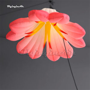 Lighting Inflatable Lily Flower Wedding Flowers Hanging Air Blow Up LED Flower Balloon For Dancing Party Decoration