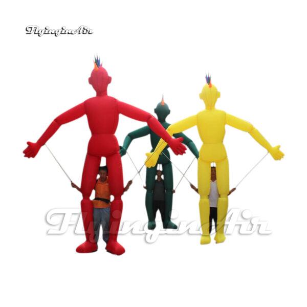 multicolor walking inflatable alien puppet