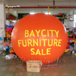 Outdoor Large Orange Inflatable Helium Balloon PVC Floating Sphere Advertising Ball With Logo For Display