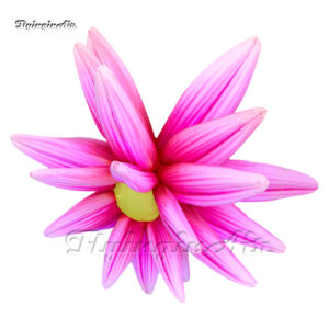 Artificial Flowers Hanging Pink Inflatable Blooming Flower Balloon With LED Light For Carnival Stage Decoration